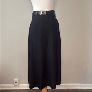 Vintage Pendleton Wool A-Line Wool Elegant Black Midi Skirt sz 10